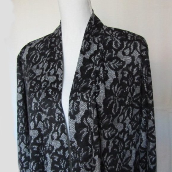 New Women’s Lane Bryant Open Front Long Lace Imitation Print Open Cardigan 18/20 - Picture 5 of 9